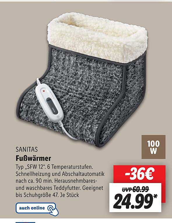 Sanitas Fubwarmer Angebot bei Lidl 1Prospekte.de