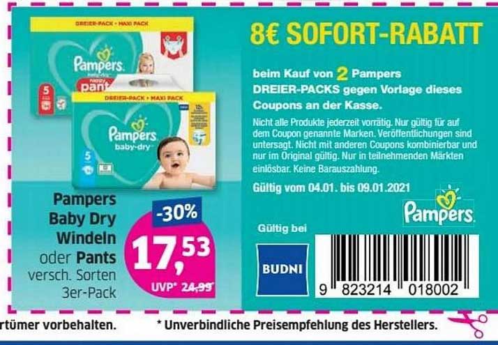 Budni Pampers Baby Dry Windeln Oder Pants