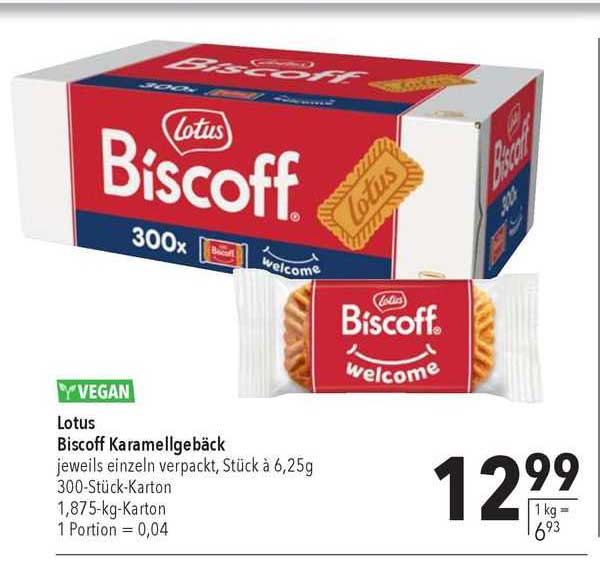 Lotus Biscoff Gebäck 300 Stk, Karamellkekse Karamellgebäck | CoffeeB2B