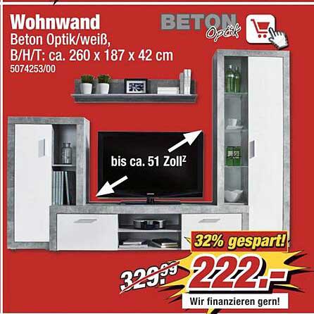 Beton Wohnwand Angebot bei POCO