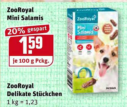 REWE Kaufpark Zooroyal Mini Salamis, Zooroyal Delikate Stückchen