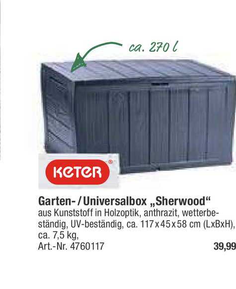 Keter Gartenuniversalbox „sherwood” Angebot bei Toom Baumarkt