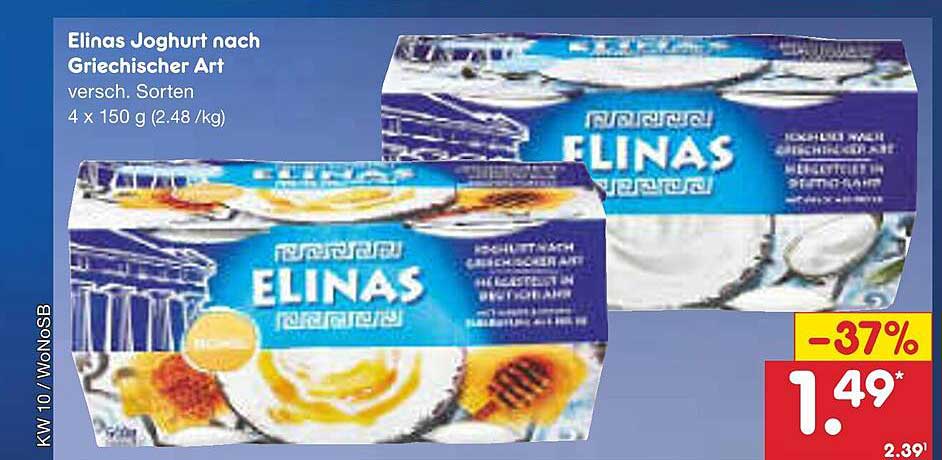 Elinas Joghurt Nach Griechischer Art Angebot bei Netto Marken-Discount ...