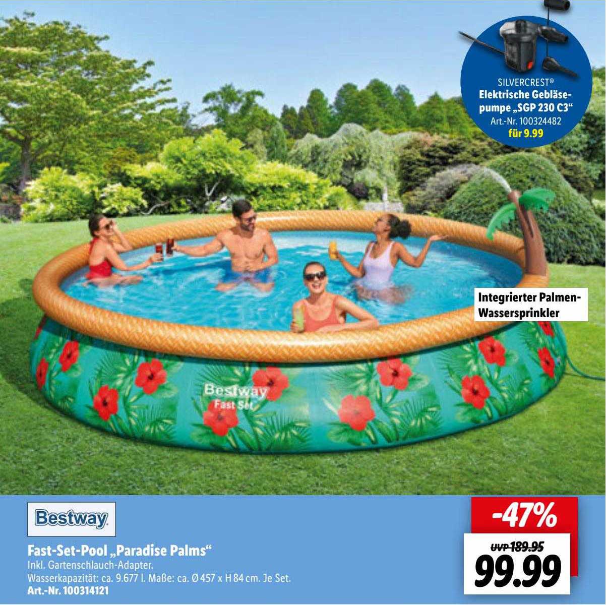Angebot bei Bestway Palms” Lidl „paradise Fast-set-pool