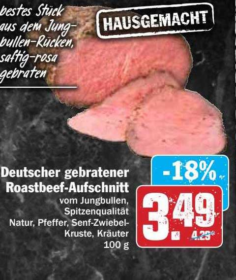 Deutscher Gebratener Roastbeef-aufschnitt Angebot bei Hit