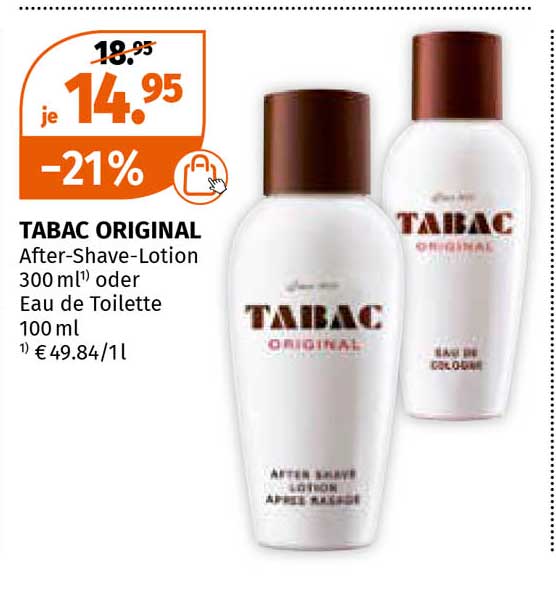 Tabac Original Aftershavelotion Oder Eau De Toilette Angebot bei