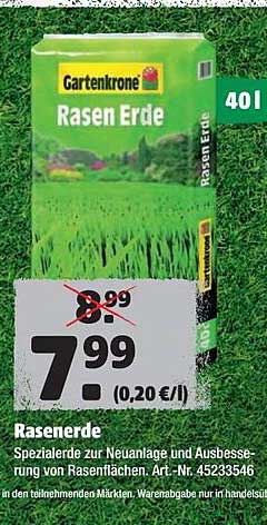 Gartenkrone Rasenerde Angebot bei Hagebaumarkt