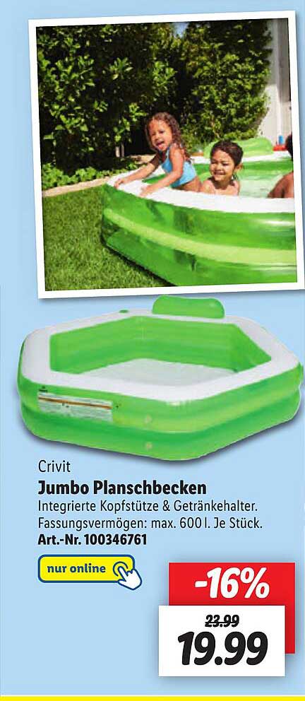 Crivit Jumbo Planschbecken Angebot bei Lidl 1Prospekte.de