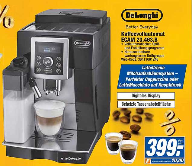 HEM Expert Delonghi Kaffeevollautomat Ecam 23.463.b
