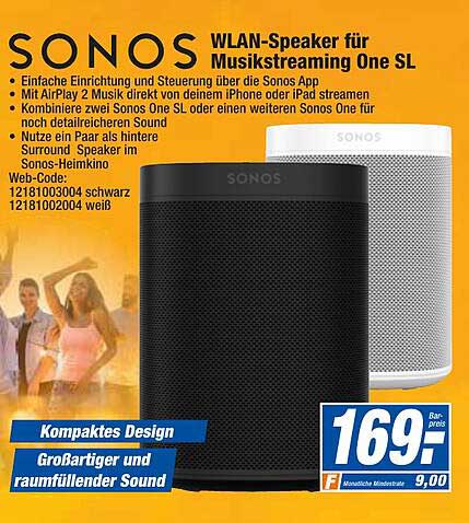 HEM Expert Sonos Wlan-speaker Für Musikstreaming One SL