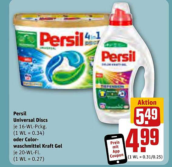 Persil Pulvergel 100 Wäschen Discs 70+10 Wäschen Angebot bei Lidl