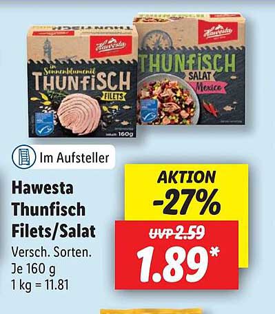 Hawesta Thunfisch Filetssalat Angebot bei Lidl