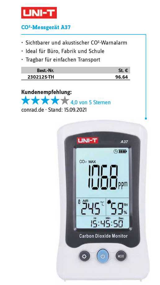UNI-T A37 CO2 Messgerät