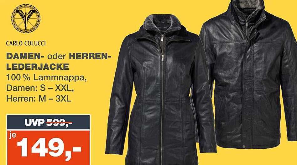 Carlo Colucci Damen Oder Herren lederjacke Angebot bei Real