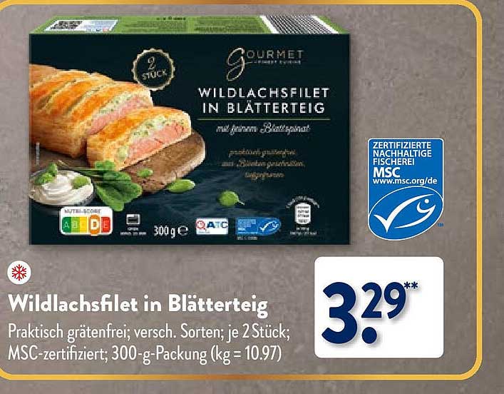 Wildlachsfilet In Blätterteig Angebot bei ALDI Nord - 1Prospekte.de