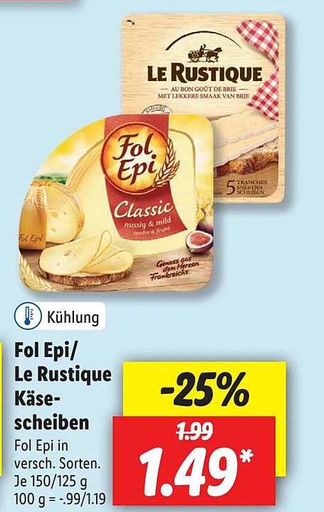 Fol Epi-le Rustique Käse-scheiben Angebot bei Lidl