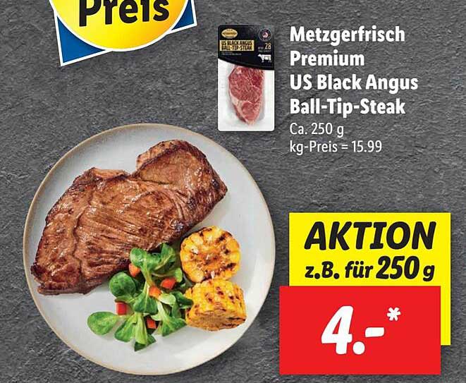 Metzgerfrisch Premium Us Black Angus Lidl bei Angebot Ball-tip-steak