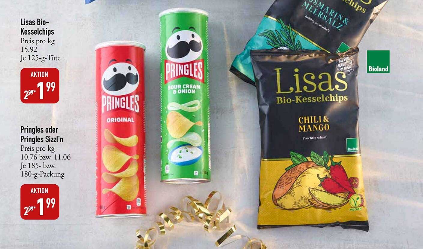 Lisas Bio-kesselchips Oder Pringles Oder Sizzl'n Angebot bei DINEA ...