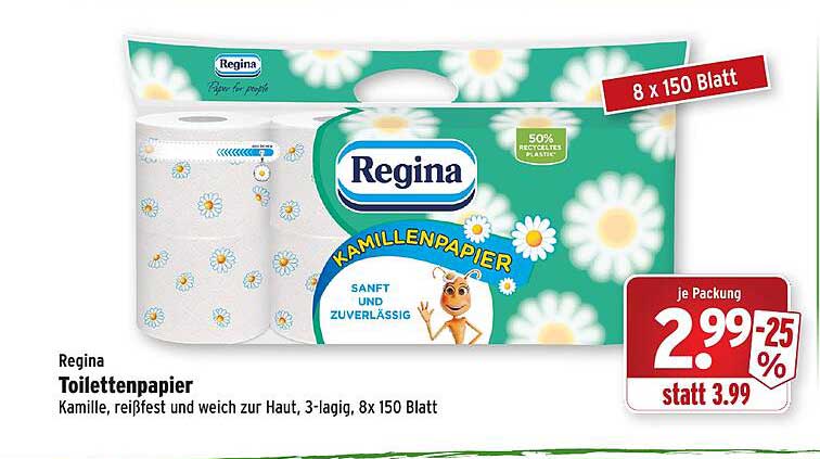 Regina Toilettenpapier Angebot bei Wasgau - 1Prospekte.de