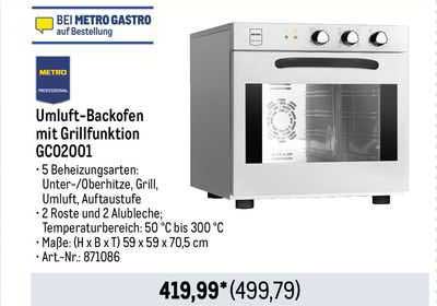 Metro Professional Umluftbackofen Mit Grillfunktion Gc02001 Angebot