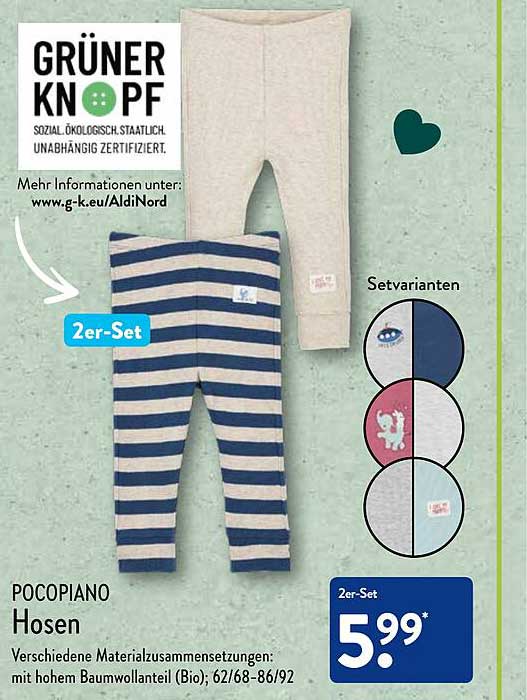 Pocopiano Hosen Angebot bei ALDI Nord