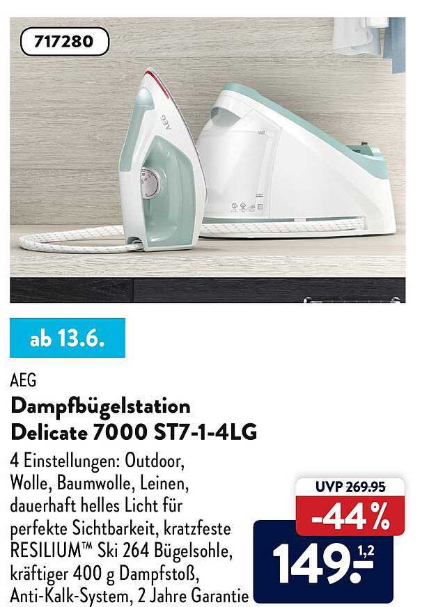 Aeg Dampfbügelstation Delicate 7000 St714lg Angebot bei ALDI Nord