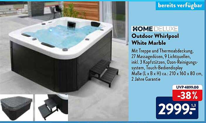 Home Deluxe Outdoor-Whirlpool White Marble Angebot bei ALDI Nord