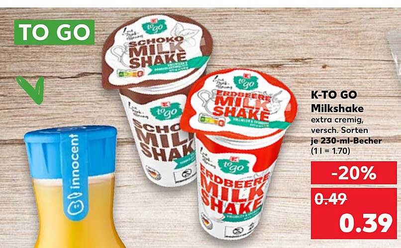 K-to Go Milkshake Angebot bei Kaufland - 1Prospekte.de