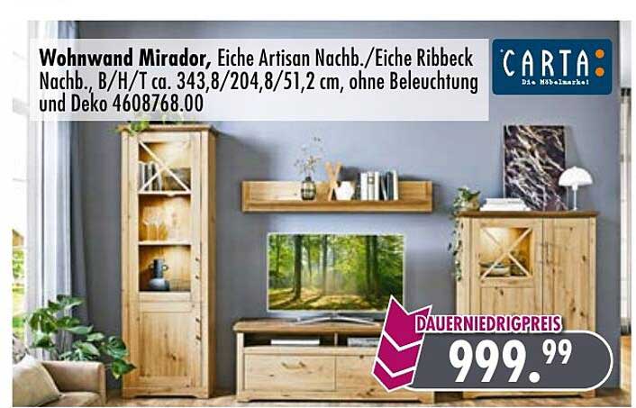 Wohnwand Mirador Carta Angebot bei Mobel Boss