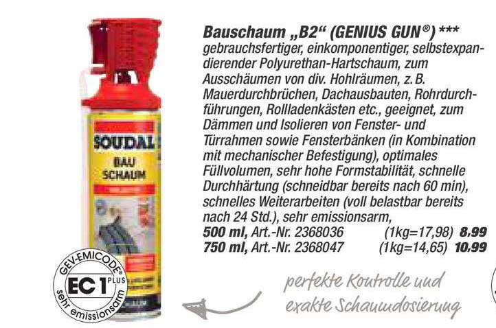 Bauschaum „B2” (genius Gun) Angebot bei Toom Baumarkt 