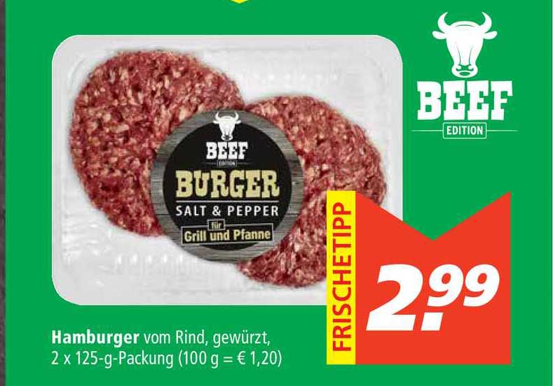 Beef Burger Hamburger Vom Rind Angebot bei Marktkauf