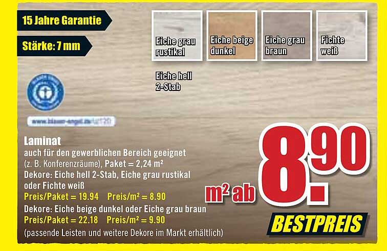 Laminat Angebot bei B1 Discount Baumarkt 1Prospekte.de