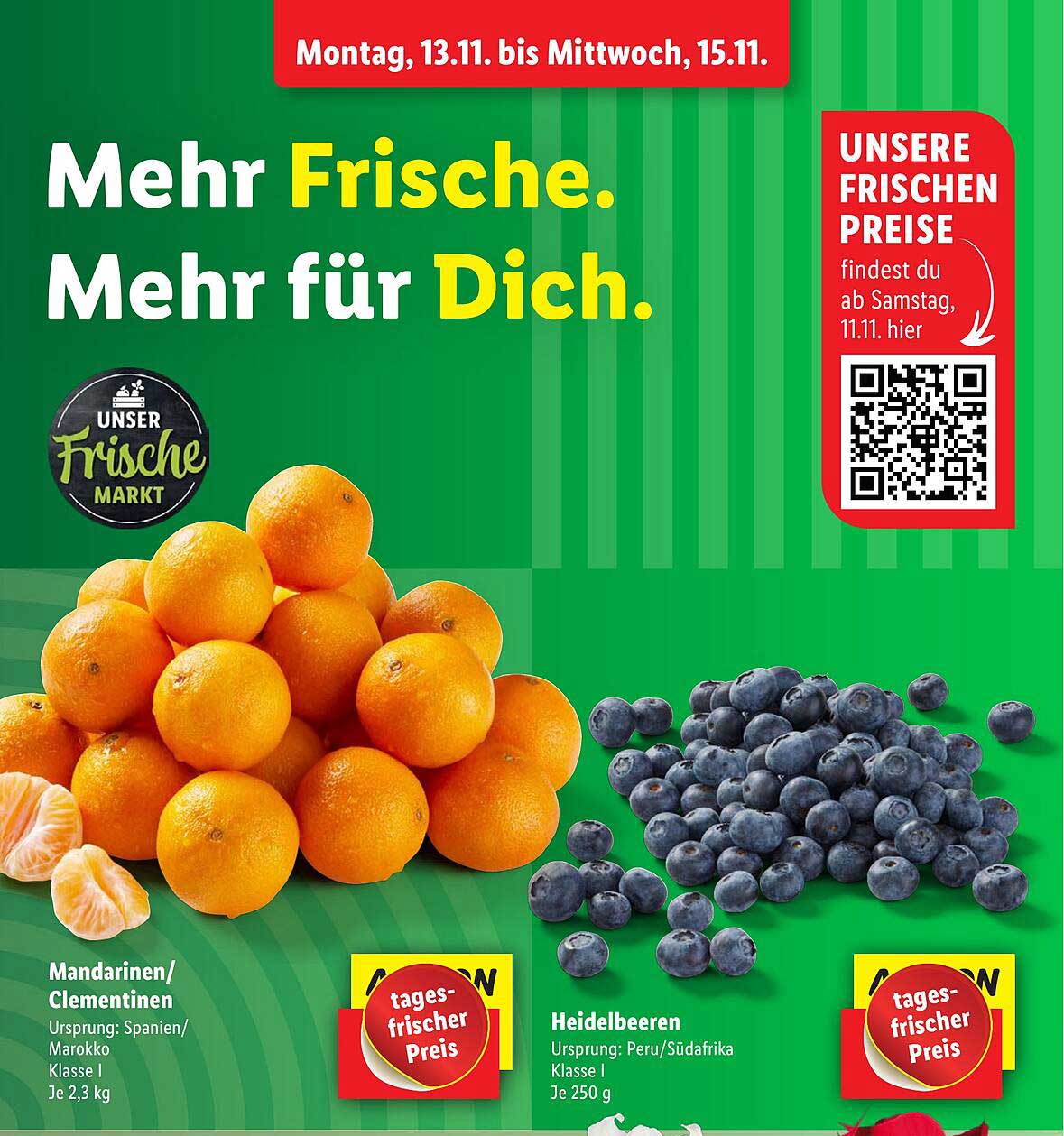 Mandarinen, Clementinen Oder Heidelbeeren Angebot bei Lidl 1Prospekte.de