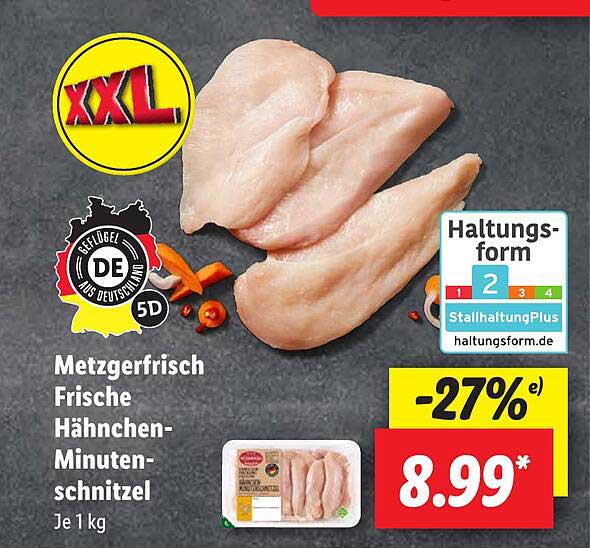 Lidl Metzgerfrisch bei Angebot Friche Hähnchen-minuten-schnitzel