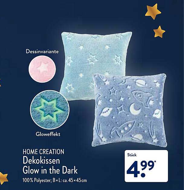 Angebot bei Glow Dark In The Home ALDI Creation Nord Dekokissen