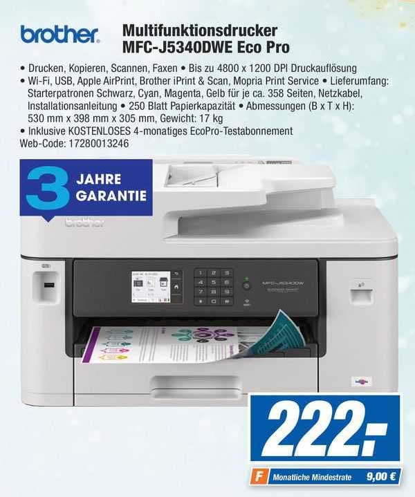 Brother Multifunktionsdrucker Mfcj5340dwe Eco Pro Angebot bei HEM