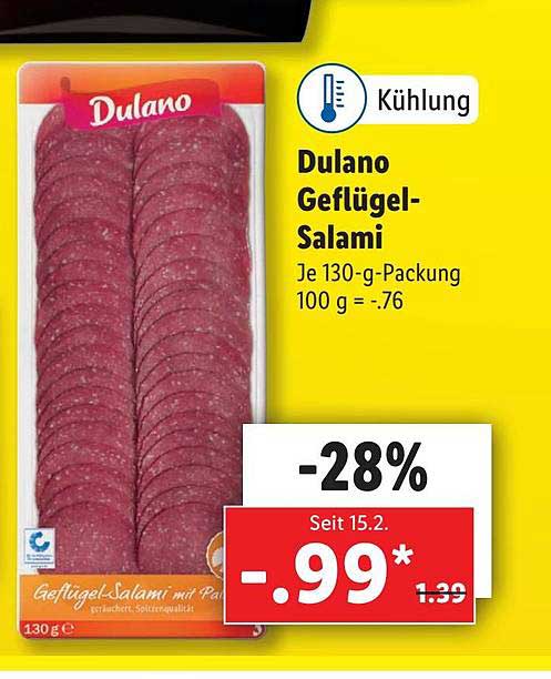 Dulano Geflügel-salami Angebot bei Lidl