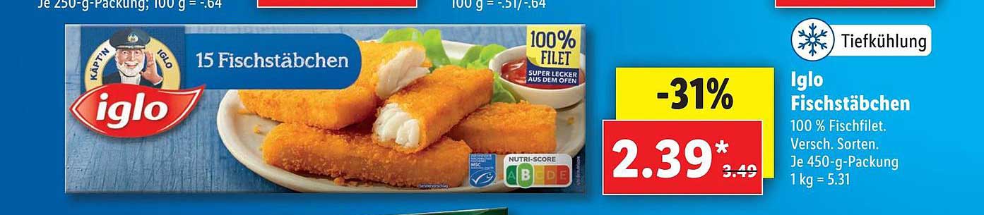 Iglo Fischstäbchen Angebot bei Lidl 1Prospekte.de