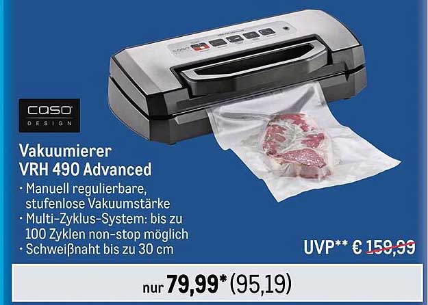 Caso Design Vakuumierer VRH 490 Advanced Angebot bei METRO - 1Prospekte.de