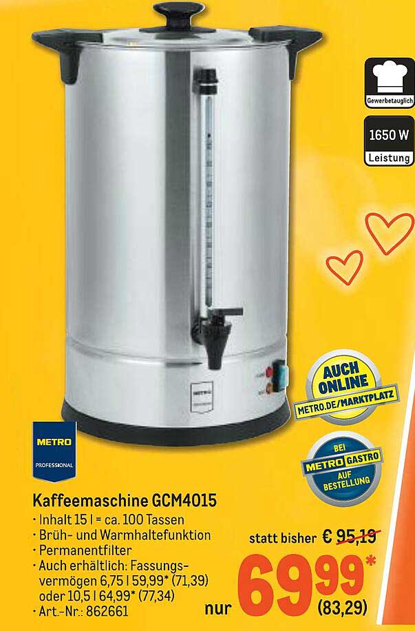 Metro Professional Kaffeemaschine Gcm4015 Angebot bei METRO