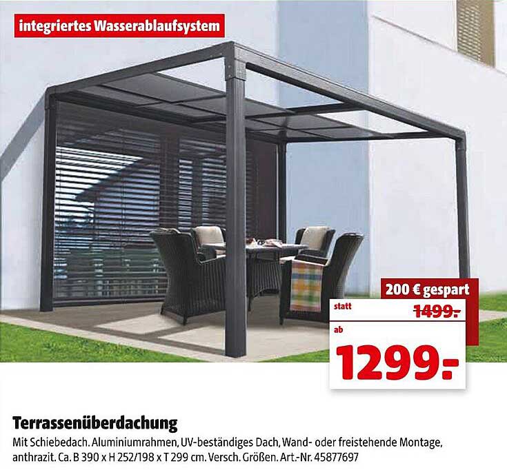 Terrassenüberdachung Angebot bei Hagebaumarkt 1Prospekte.de