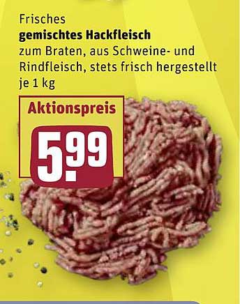 Frisches Gemischtes Hackfleisch Angebot bei REWE - 1Prospekte.de