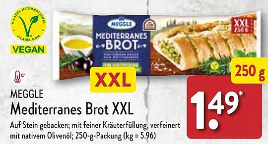 Meggle Mediterranes Brot XXL bei Angebot Nord ALDI