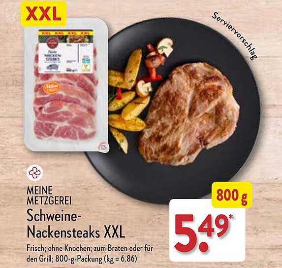 Meine Metzgerei Schweine-nackensteaks XXL Angebot bei ALDI Nord ...