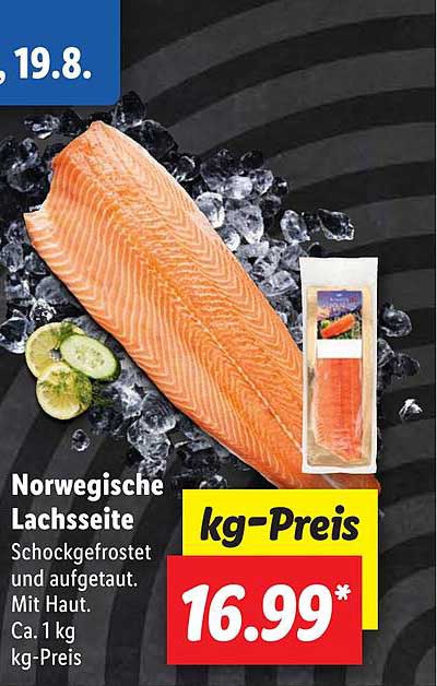 Norwegische Lachsseite bei Angebot Lidl
