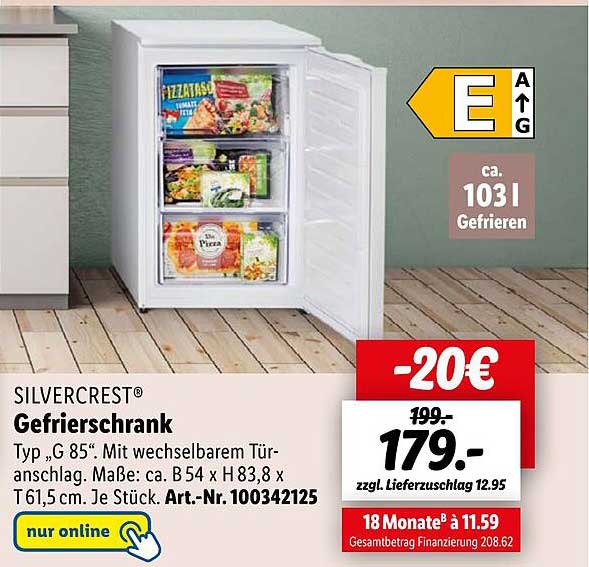 Silvercrest Gefrierschrank Angebot bei Lidl 1Prospekte.de