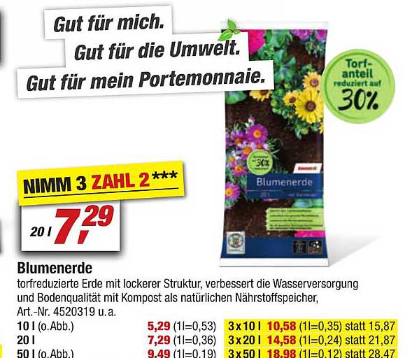 Blumenerde Angebot bei Toom Baumarkt 1Prospekte.de