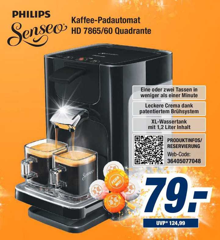 Expert Bening Philips Senseo Kaffee-padautomat Hd 7865 60 Quadrante