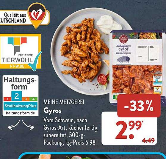 Meine Metzgerei Gyros Angebot bei ALDI SÜD 1Prospekte.de