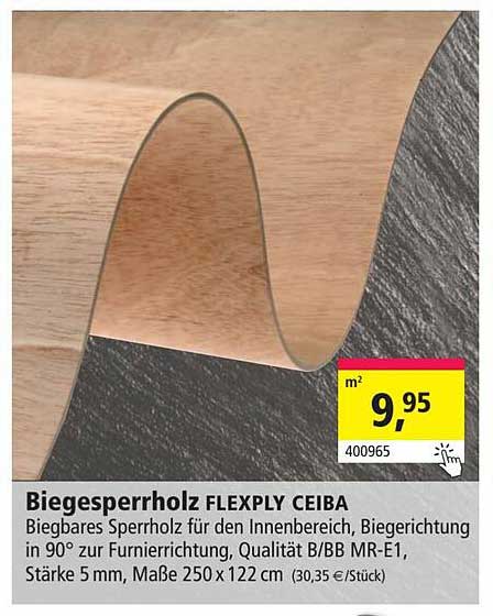 Holz Possling Biegesperrholz Flexply Ceiba
